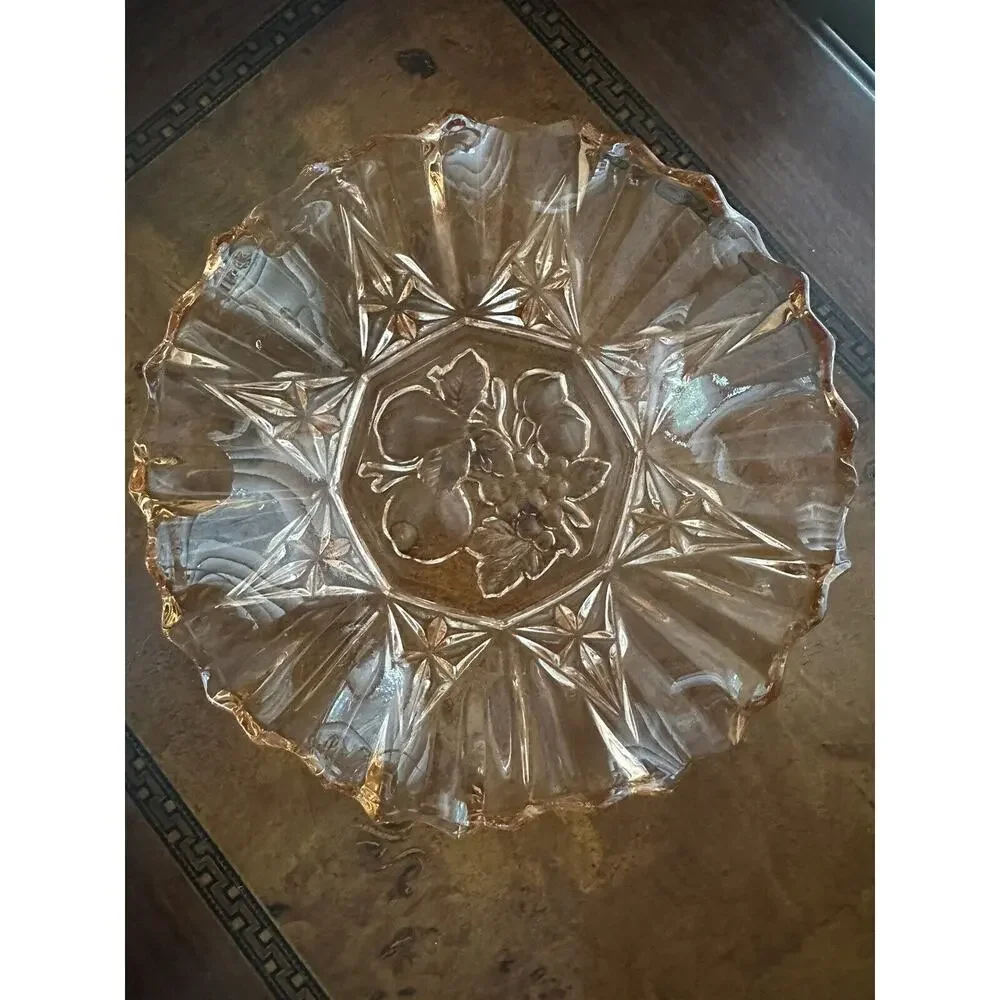 Indiana Glass Company Pink Depression Glass Ruffled Edge Bowl - Vintage Beauty